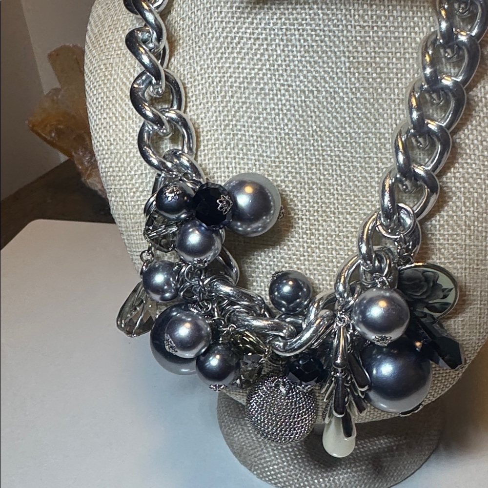 Cara New York Silver Charm Statement Necklace (BR999/3) - Picture 2 of 10